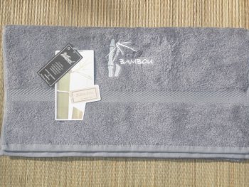 Serviette de bain en bambou - gris