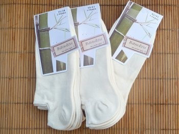 Chaussettes en bambou Invisibles crues (3 paires) - 35/38