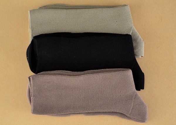 Chaussettes en bambou jambes sensibles (3 paires) - noir, vert, taupe