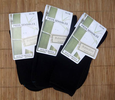 Chaussettes en bambou jambes sensibles (3 paires) - noir