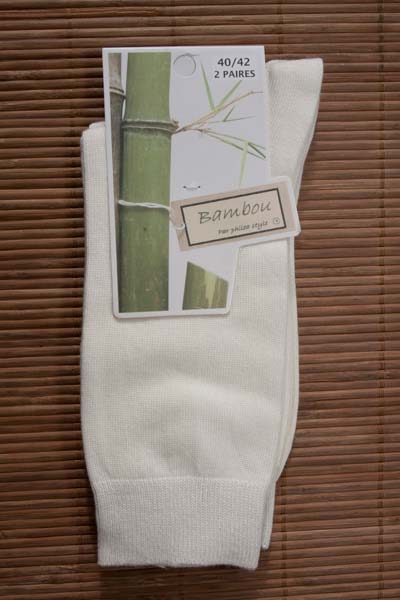 Chaussettes en bambou de Ville (2 paires) - cru